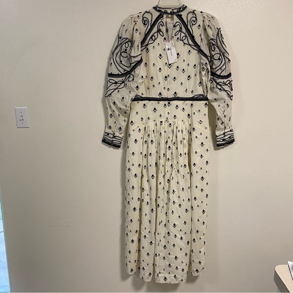 Karen Millen Dress Women’s Size 14 Embroidered Cornelli Tape Woven Dress NWT - Picture 8 of 16